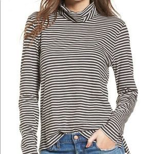 Madewell Striped Whisper Cotton Turtleneck